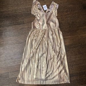 Bnwt Crew Cuts gold racer back dress